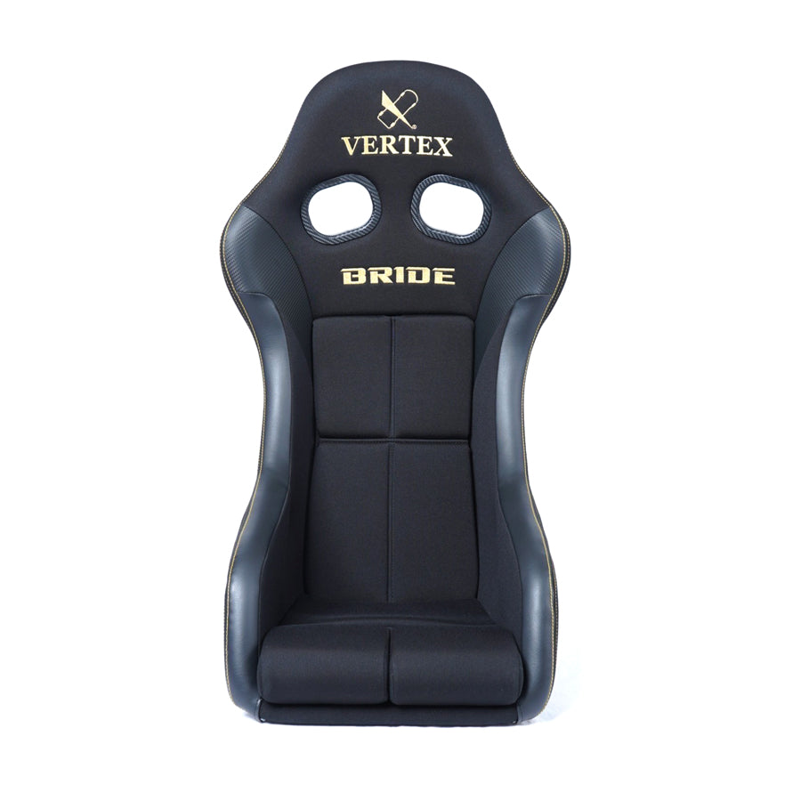 Bride x Vertex Zeta IV Bucket Seat - Black with Gold Stitching