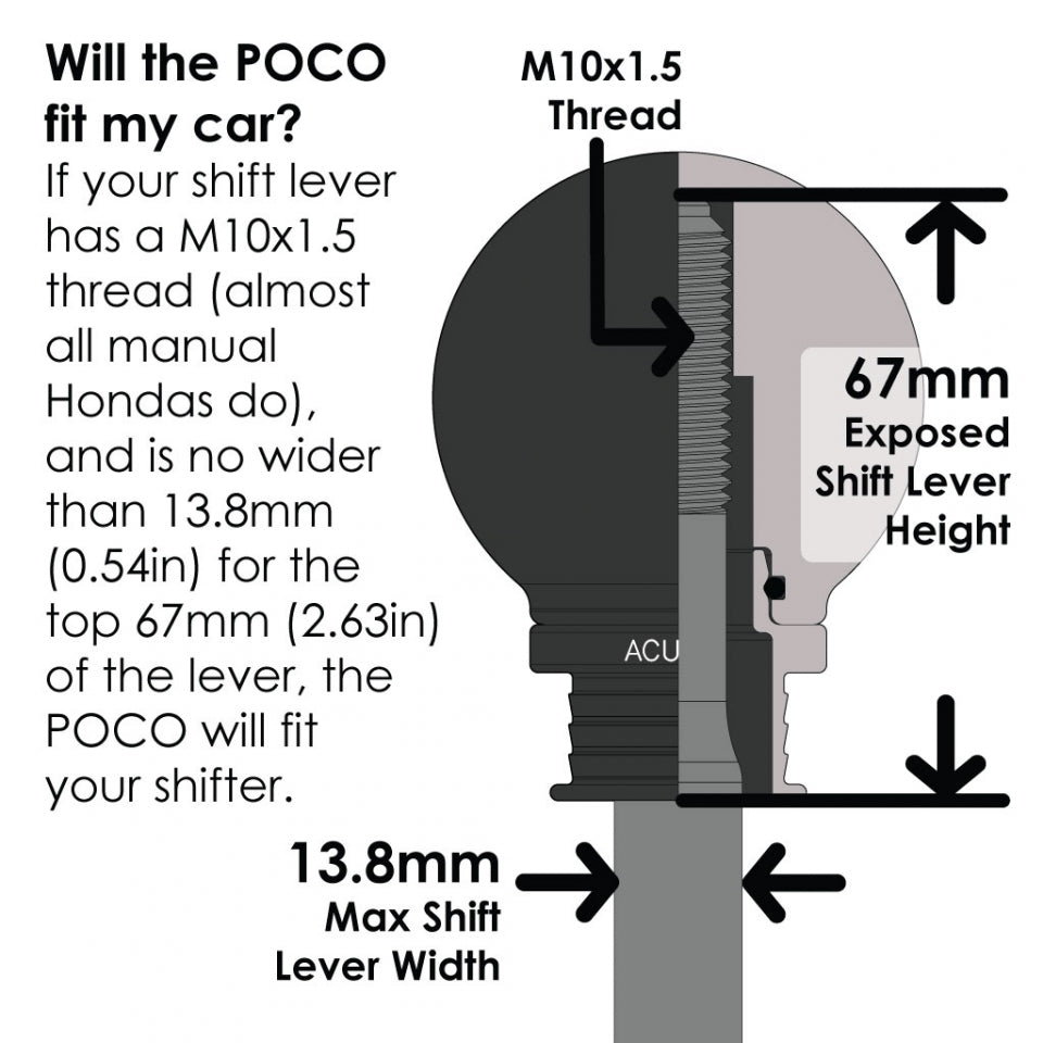 Acuity POCO Shift Knobs - Honda/Acura Applications