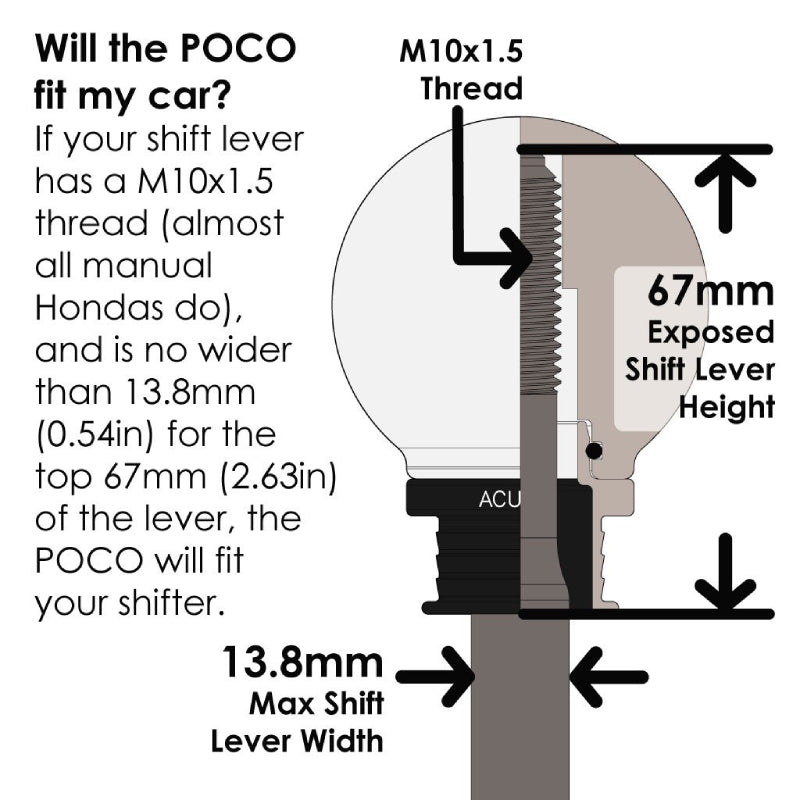 Acuity POCO Insulated Shift Knobs - Honda/Acura Applications