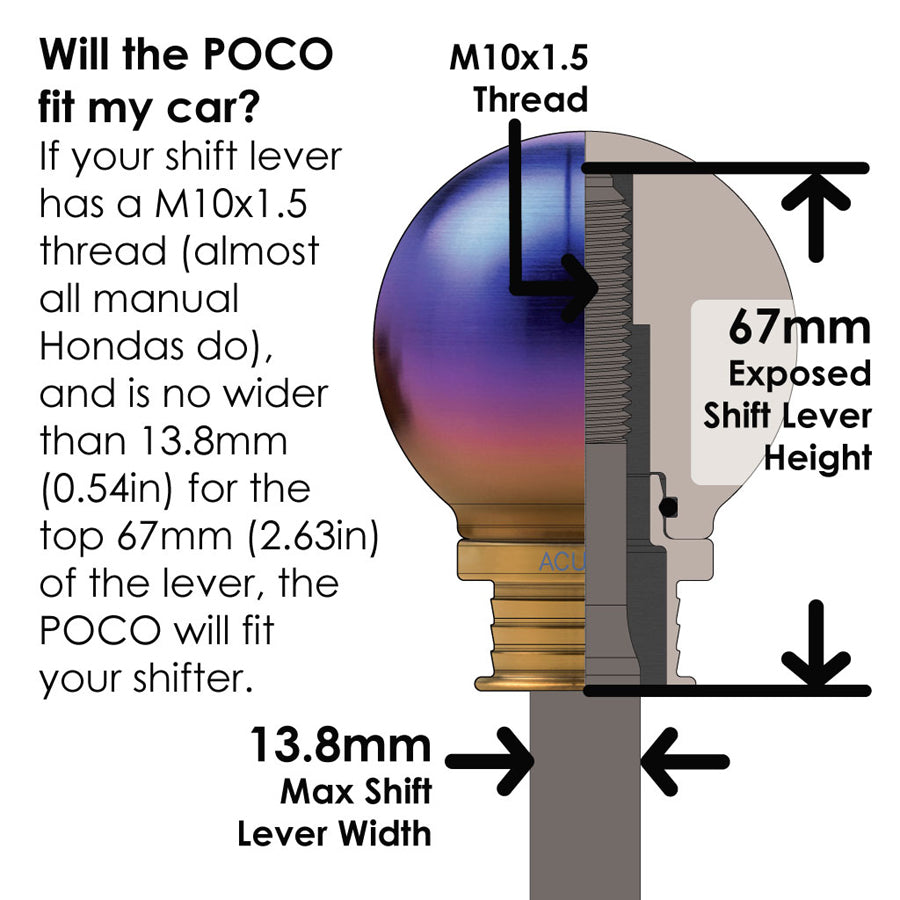 Acuity POCO Titanium Shift Knob - Honda/Acura Applications