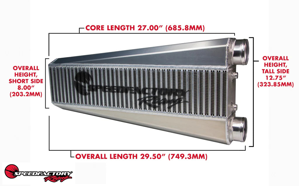 SpeedFactory Racing HP Vertical Flow Intercooler Same Side Inlet/Outlet - K-Series, 1000 HP