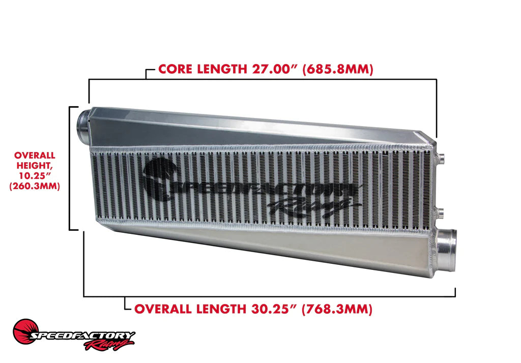 SpeedFactory Racing HP Vertical Flow Intercooler Opposing Side Inlet/Outlet - K-Series, 1000 HP