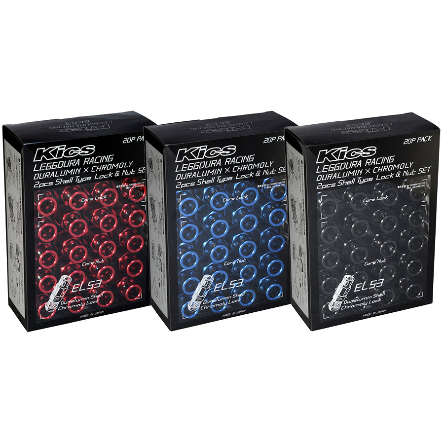 Project Kics Leggdura Racing Shell Type EL53 Lug Nuts (16+4 Locks)