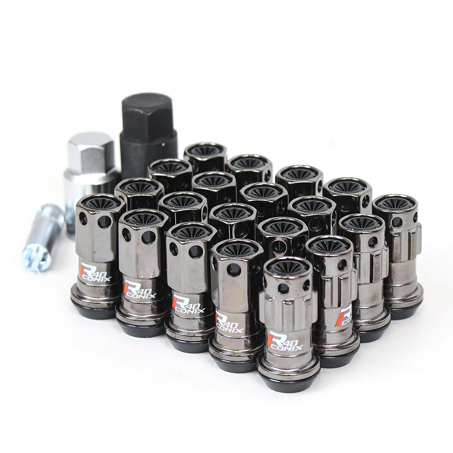 Project Kics R40 Iconix Black Lug Nuts - 12MM