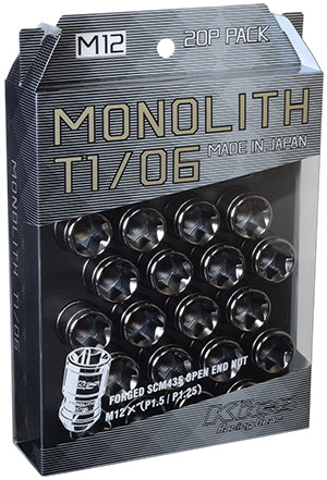 Project Kics Monolith TI/07 Lug Nuts - Black Chrome