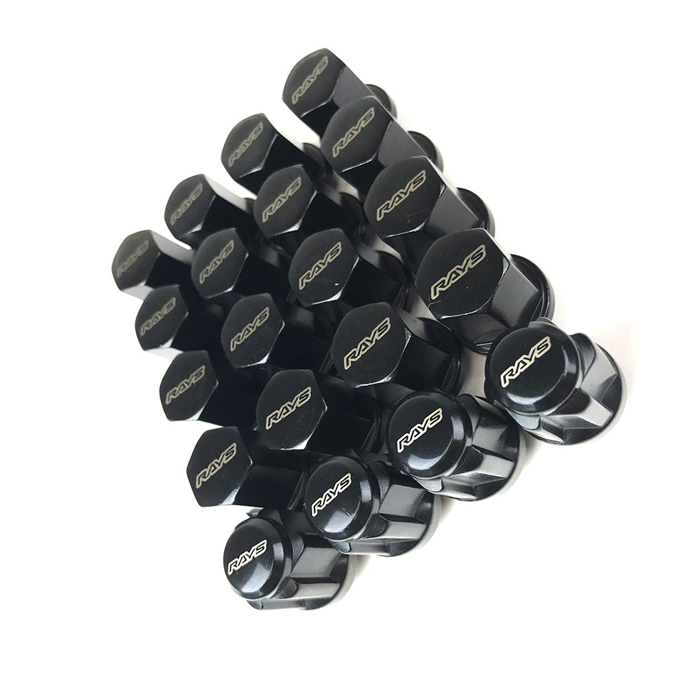 RAYS 19 Hex Lug Nut and Lock Set - Black