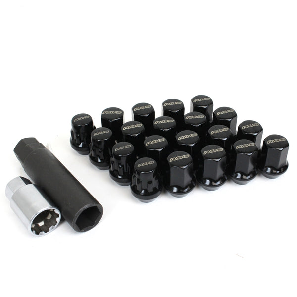 RAYS 17 Hex Lug Nut and Lock Set - Black - ABAutoworks