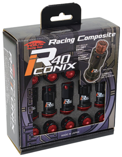 Project Kics R40 Iconix Black Lug Nuts - 12MM Applications