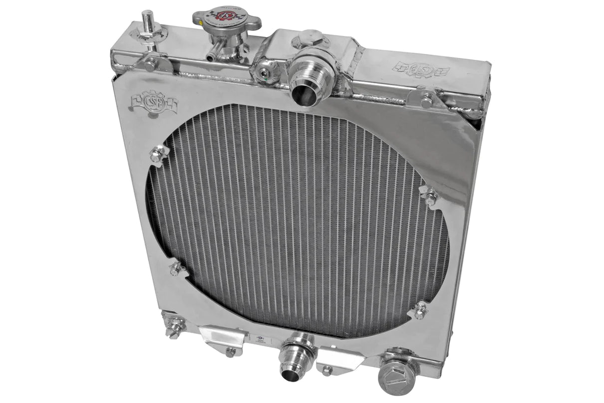 CSF Race Half Size Aluminum Radiator w/ SPAL fan and Shroud - 92-00 Civic / 92-97 Del Sol