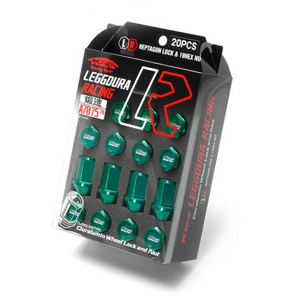 Project Kics Leggdura Racing Duralumin Lug Nuts (16+4 Locks) - Green