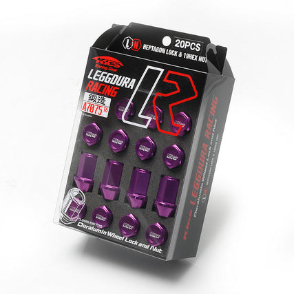 Project Kics Leggdura Racing Duralumin Lug Nuts (16+4 Locks) - Purple