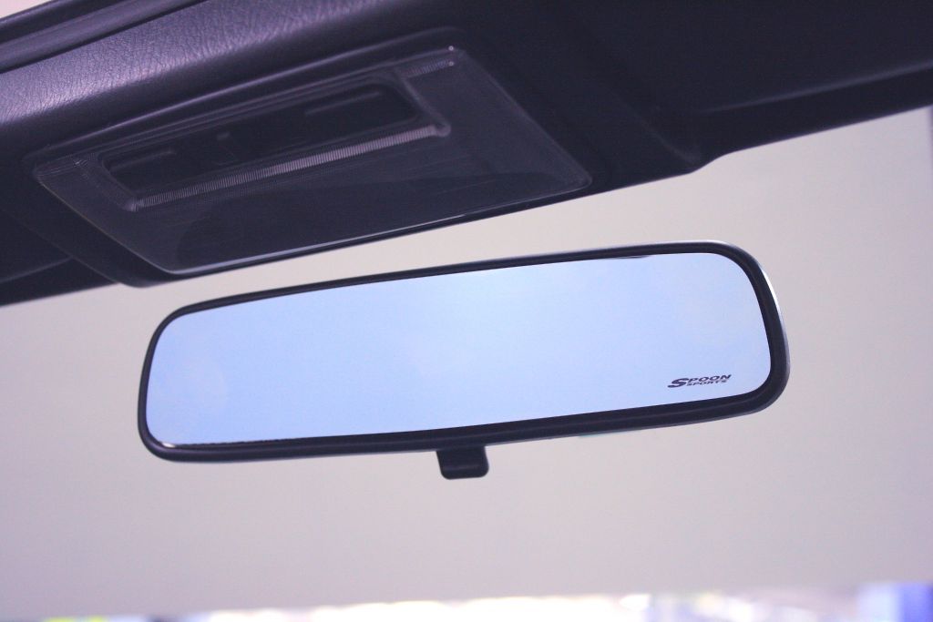 Spoon Sports Blue Wide Rear View Mirror - Honda/Acura Applications