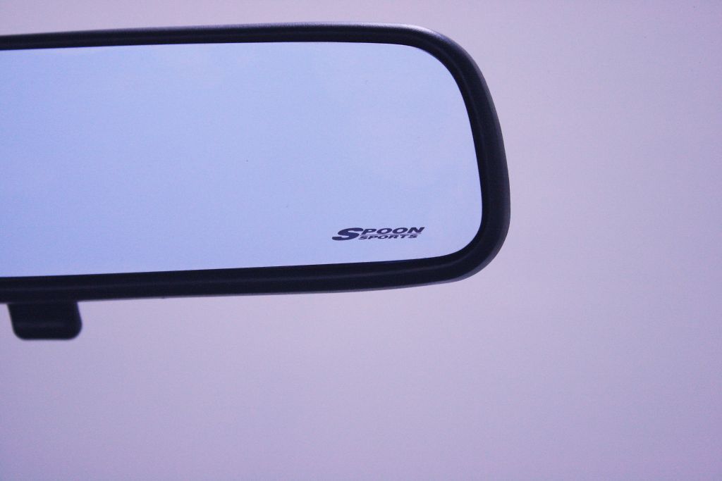 Spoon Sports Blue Wide Rear View Mirror - Honda/Acura Applications